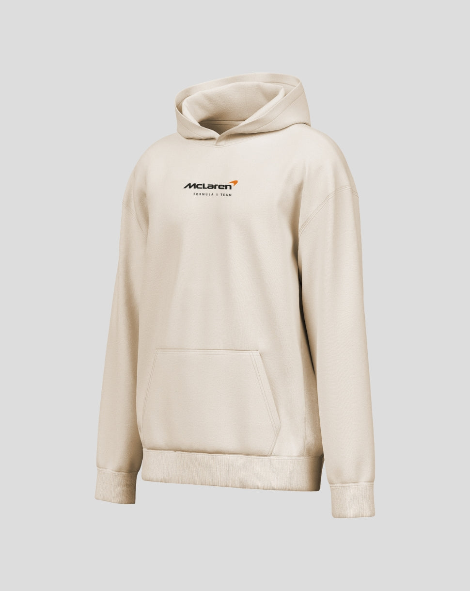McLaren Mens Drive Fast Washed Pullover Hoodie - Off White