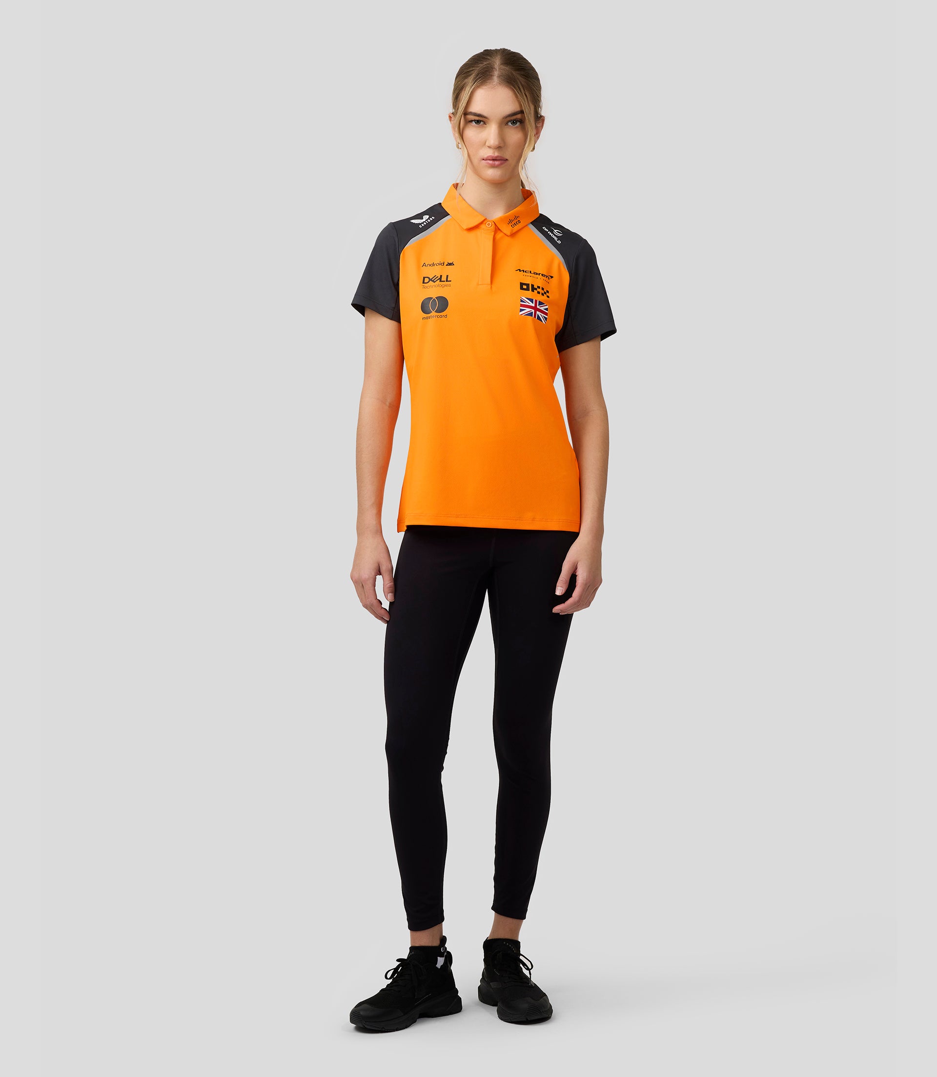 Official Womens McLaren Formula 1 Team Polo Shirt Lando Norris - Papaya/Phantom 7 Official Womens McLaren Formula 1 Team Polo Shirt Lando Norris - Papaya/Phantom
