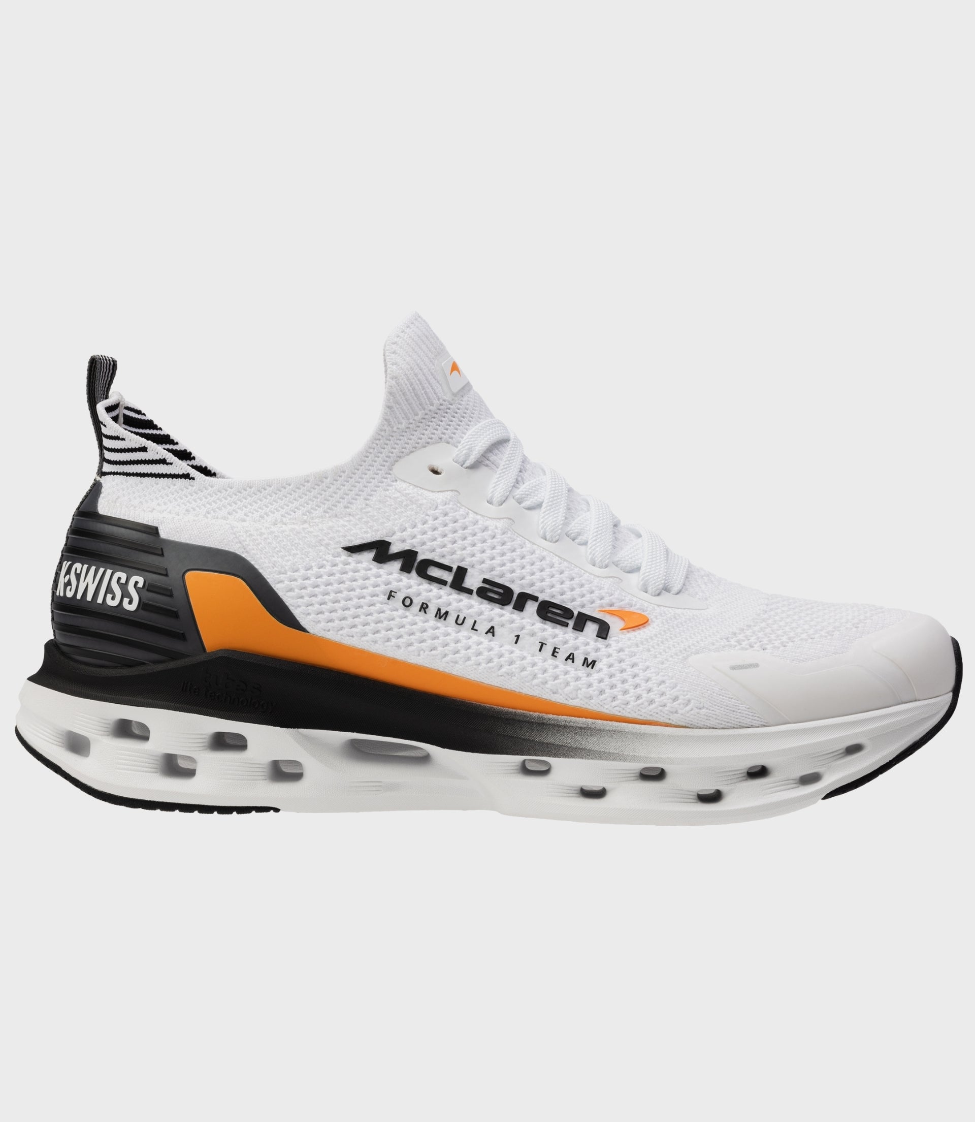 K-Swiss x McLaren Mens Impulse Tubes Lite Trainers - White/Black 3 K-Swiss x McLaren Mens Impulse Tubes Lite Trainers - White/Black