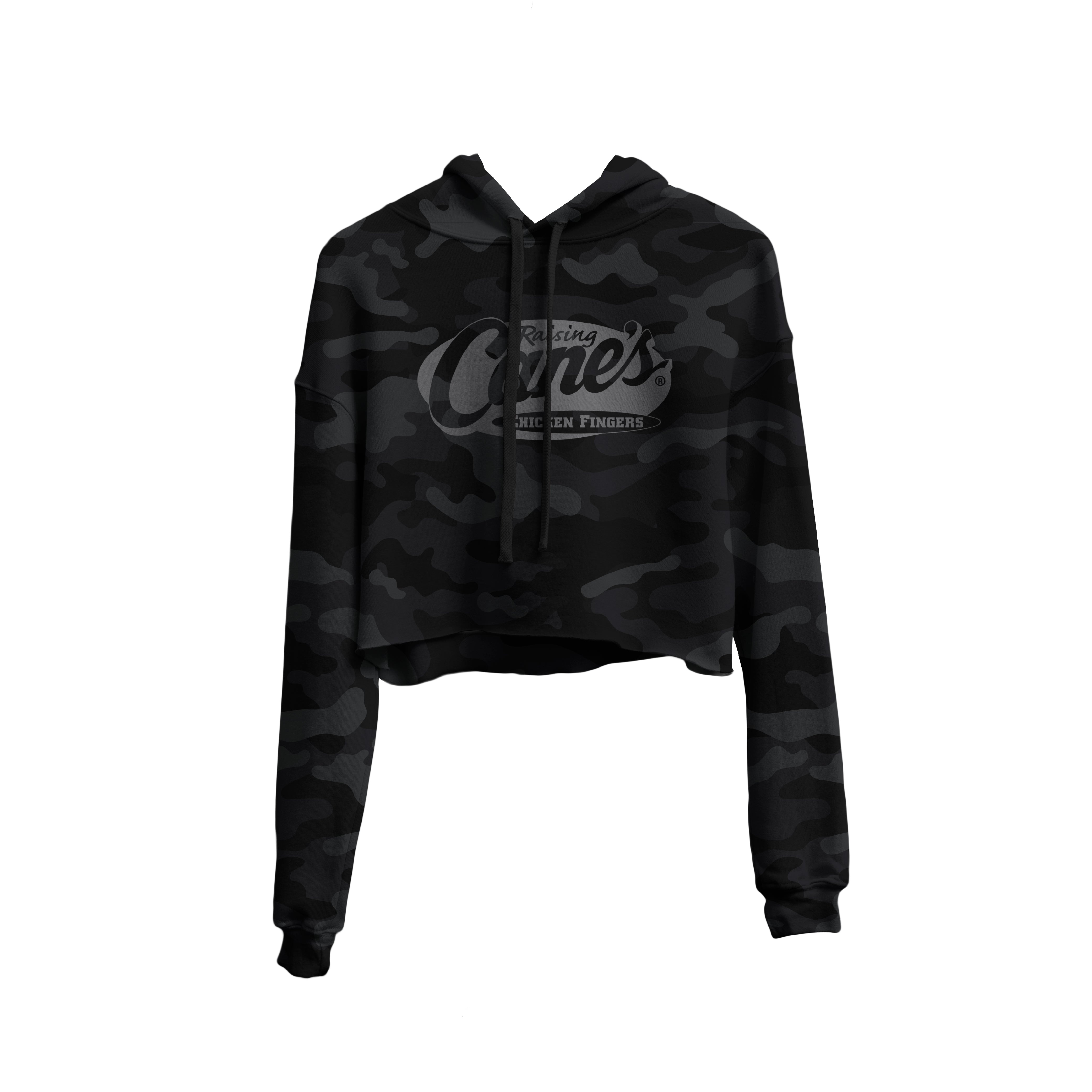 Crop Camo Hooded Sweatshirt