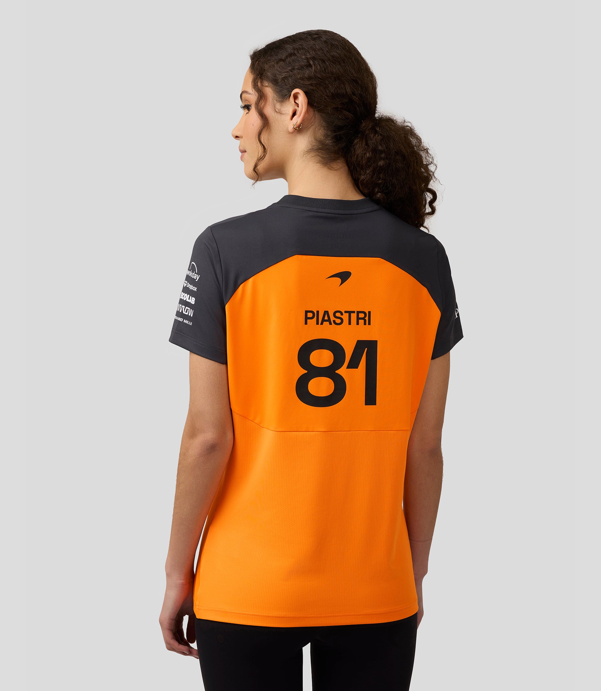 Womens McLaren F1 Team Oscar Piastri Set Up T-Shirt - Papaya 3 Womens McLaren F1 Team Oscar Piastri Set Up T-Shirt - Papaya