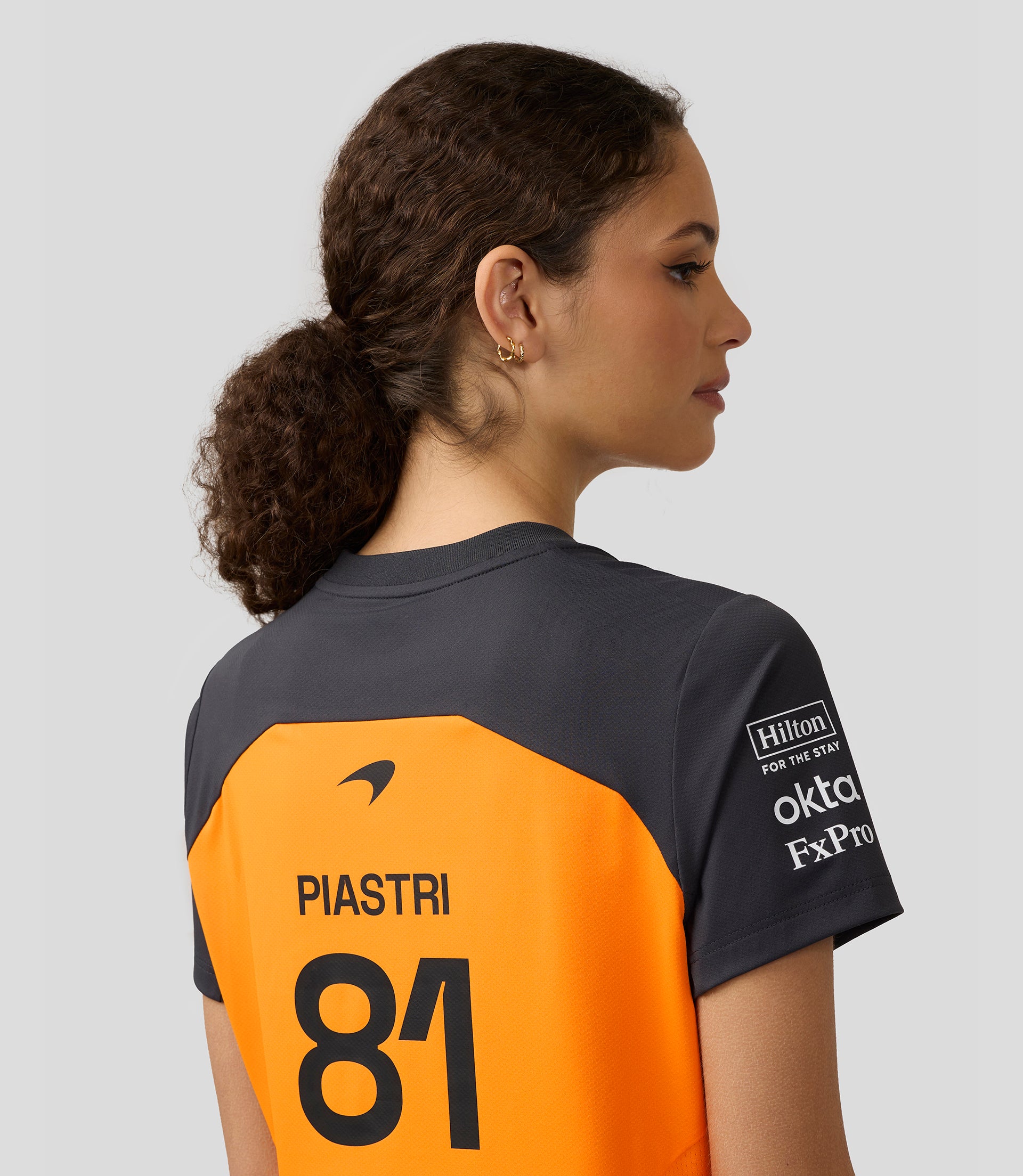 Womens McLaren F1 Team Oscar Piastri Set Up T-Shirt - Papaya 6 Womens McLaren F1 Team Oscar Piastri Set Up T-Shirt - Papaya