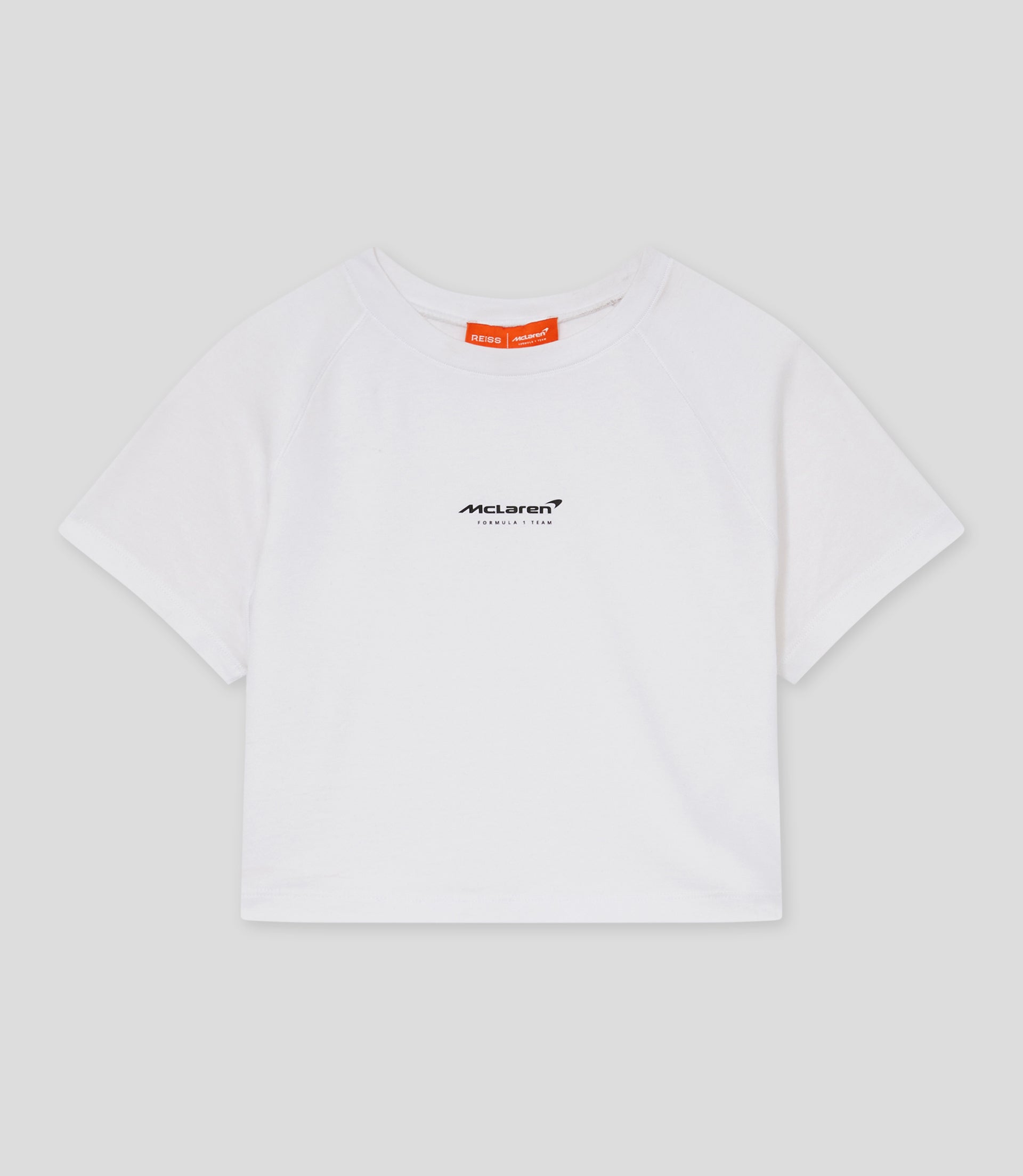 Reiss Cropped Logo T-Shirt - White