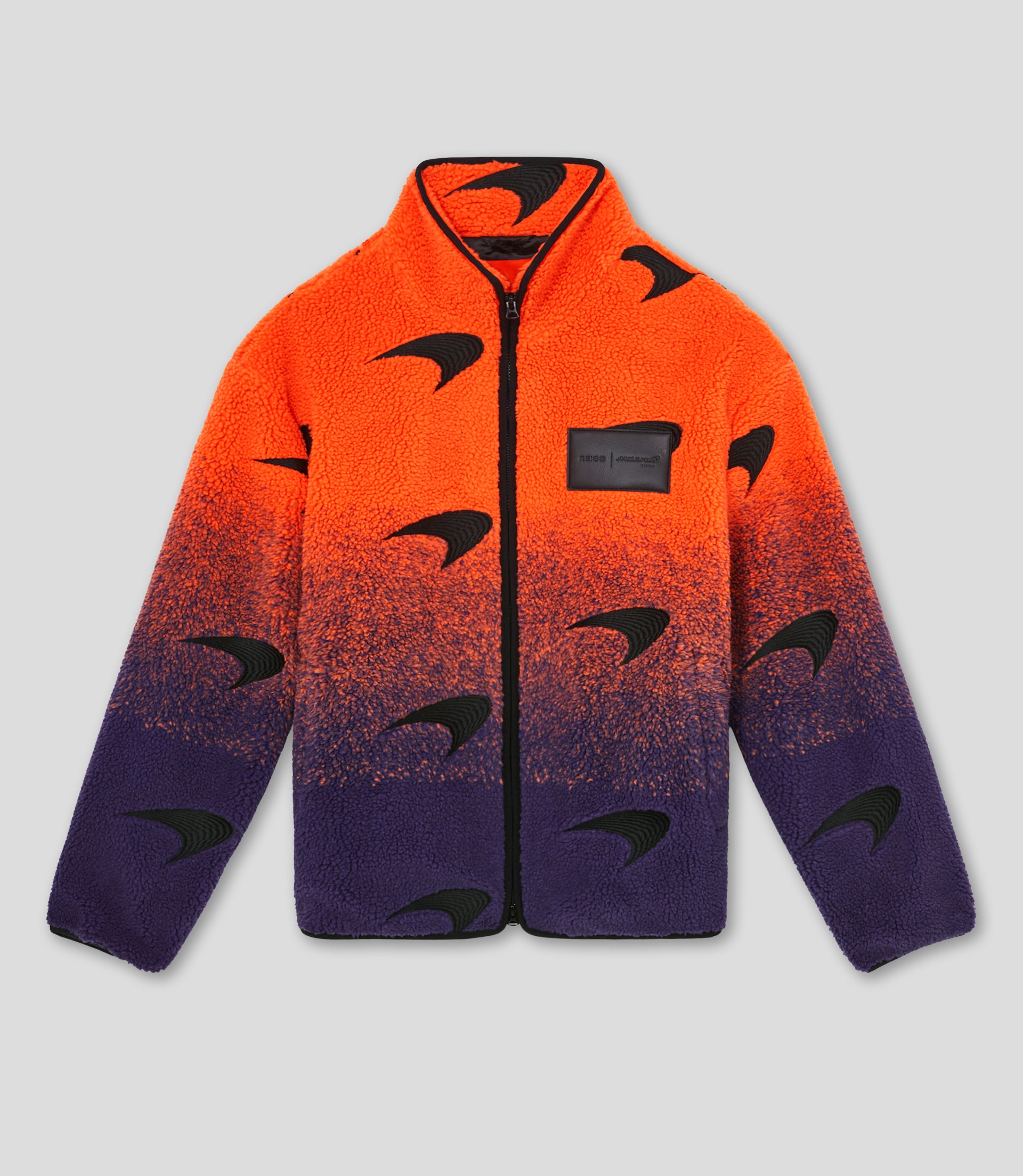 Reiss Unisex  Ombré Fleece Jacket - Papaya/Purple