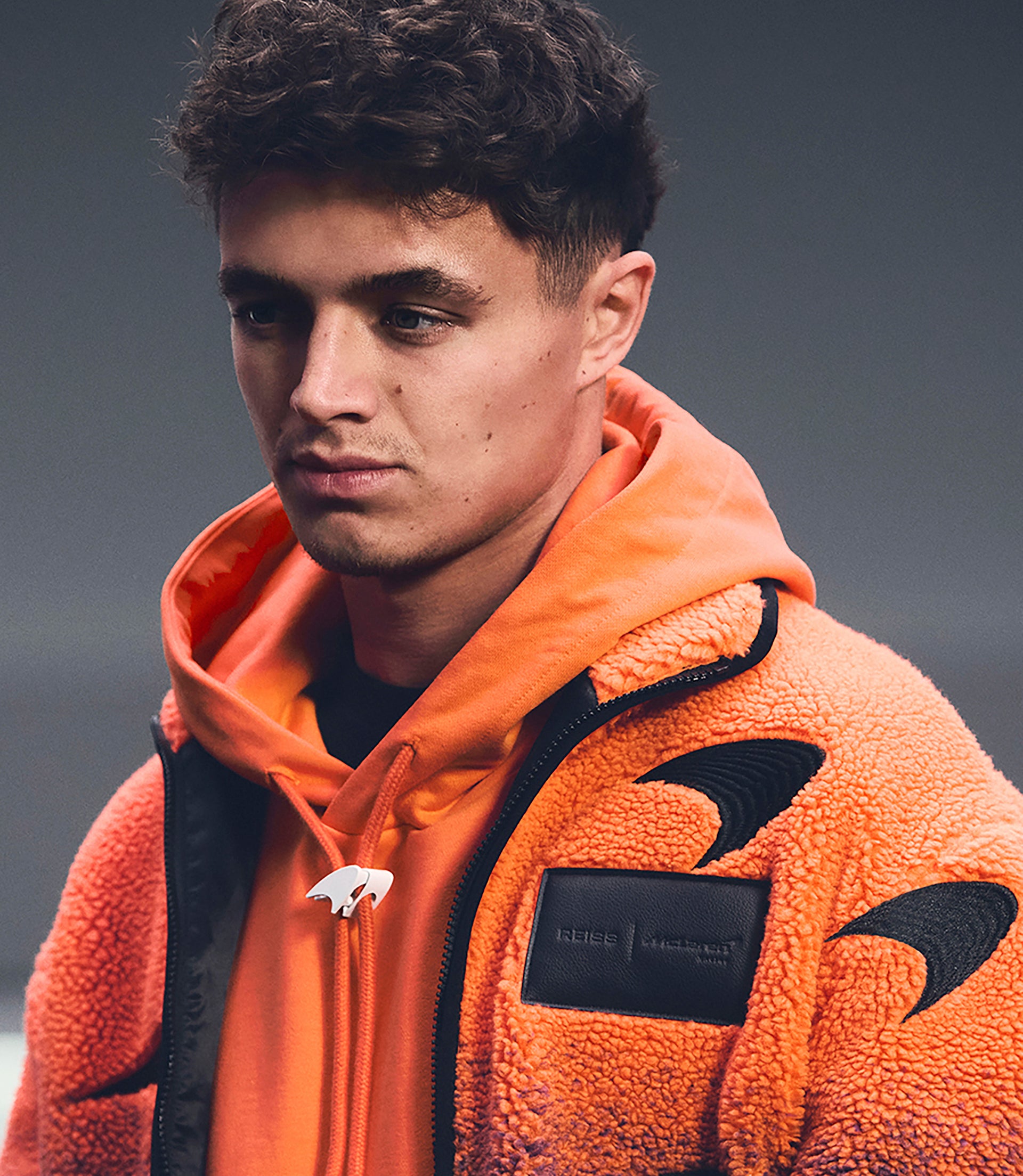 Reiss Unisex Ombré Fleece Jacket - Papaya/Purple 3 Reiss Unisex Ombré Fleece Jacket - Papaya/Purple
