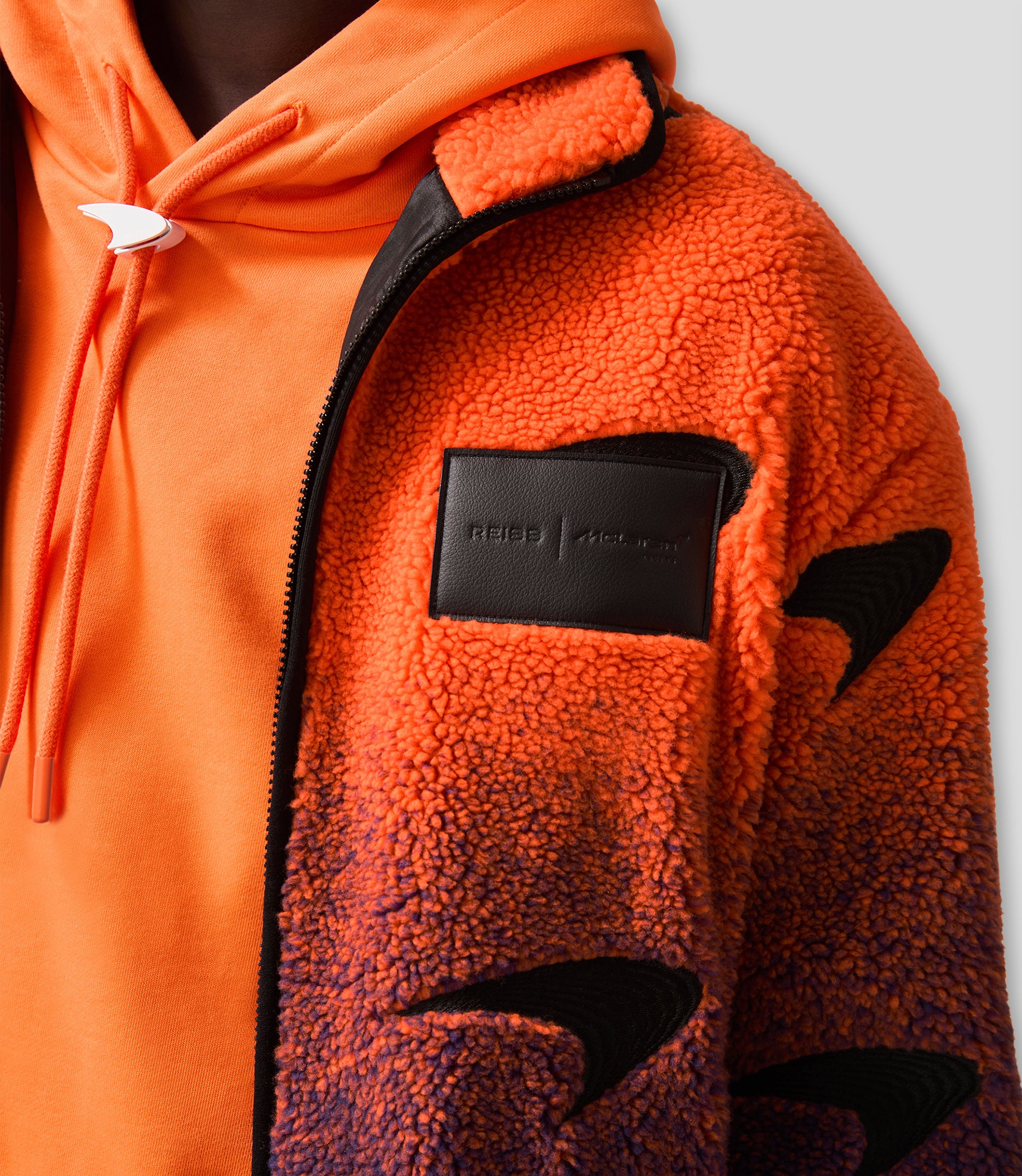 Reiss Unisex Ombré Fleece Jacket - Papaya/Purple 6 Reiss Unisex Ombré Fleece Jacket - Papaya/Purple