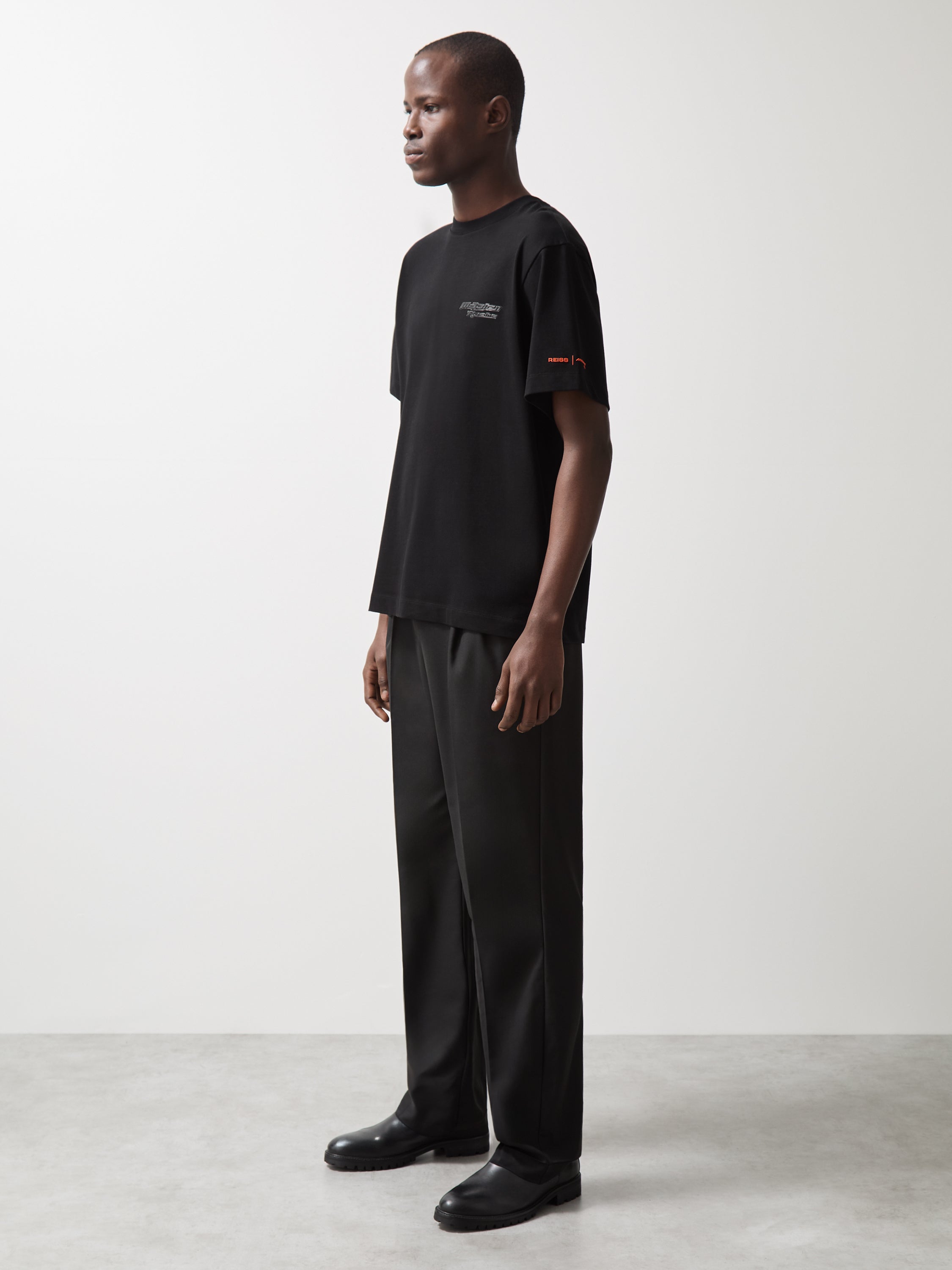 Reiss Unisex Nakata Oversize Logo T-Shirt - Black 4 Reiss Unisex Nakata Oversize Logo T-Shirt - Black