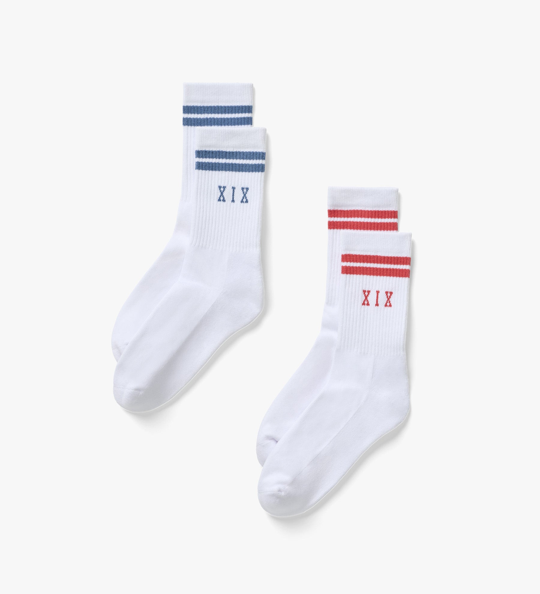 XIX Socks 2 Pack [White/Red/Blue]