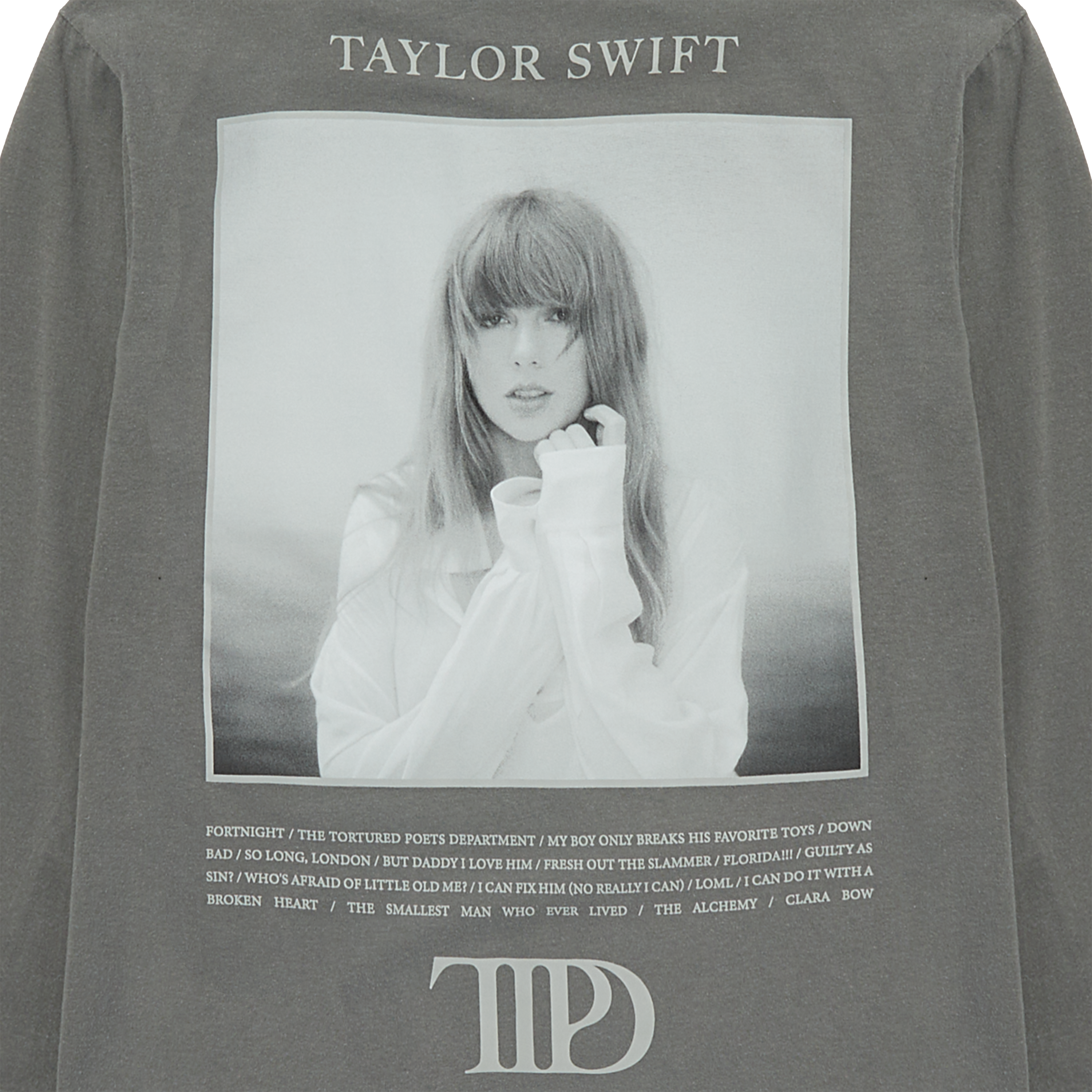 The Tortured Poets Department Gray Photo Long Sleeve T-Shirt 5 The Tortured Poets Department Gray Photo Long Sleeve T-Shirt